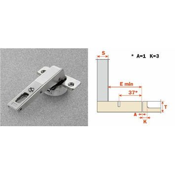 Bisagra SALICE silentia plus 1 costado C2ABNE9AC