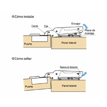 Bisagra J95 grandes pesos 95ºsin muelle21-25niquel