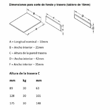 Cajón Slim Box con freno blanco h=128mm