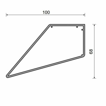 Perfil de pata triangular 3850mm aluminio anod. ml