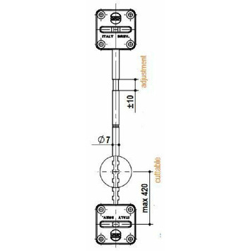 Tensor puerta TN213 2040mm negro