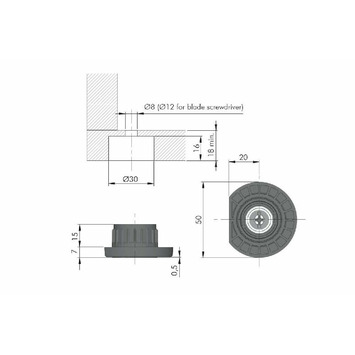 Nivelador Integrato Z Ø30 h=17mm