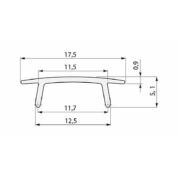 Difusor para perfil LED superficie o embut. 2000mm