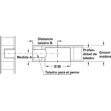 Perno de unión, Häfele Maxifix S35, para taladro Ø