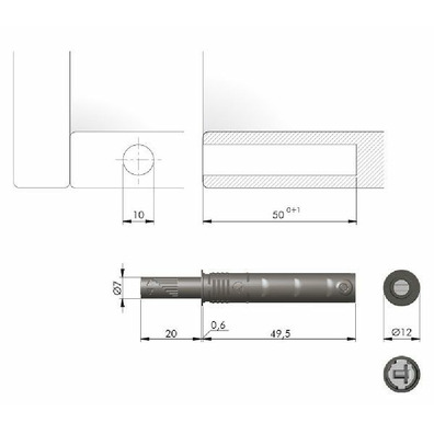 Pulsador K-PUSH embutir 50mm gris 20 light magnét