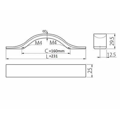 Asa 8083 aluminio 160mm