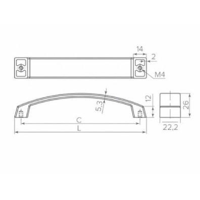 Asa 8101 G1 aluminio plata mate 160mm