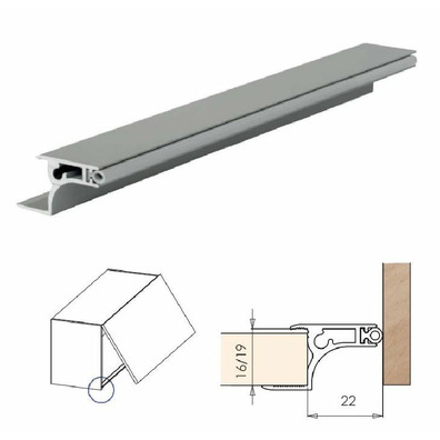 Perfil GOLA mueble alto 16mm anod.mate metro linea