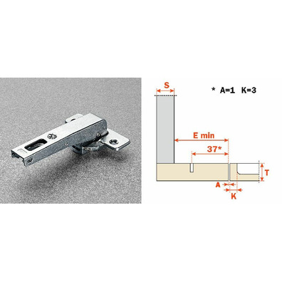 Bisagra SALICE 1 costado tetón 10mm C2BBN99AC