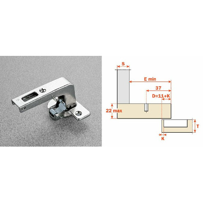 Bisagra SALICE 2 costados tetón 10mm C2B6N99AM