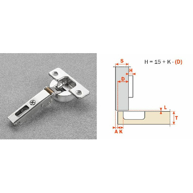 Bisagra recta amortiguada SALICE SILENTIA + Serie 700 110º