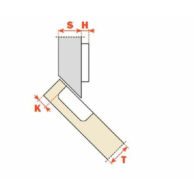 Bisagra SALICE SILENTIA + ch.45º tirafondo C7A6VD9