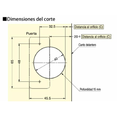 Bisagra J95 grandes pesos 95ºc/m solape21-25 negro