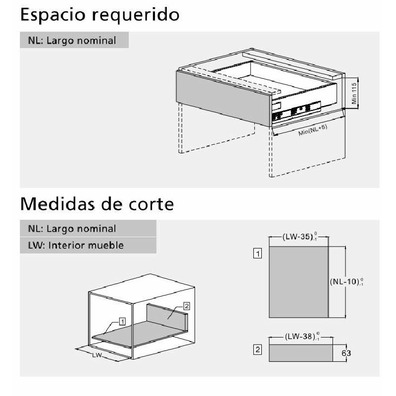 Cajón Fine h= 80mm con freno antracita