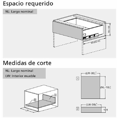 Cajón Fine h=120mm con freno antracita