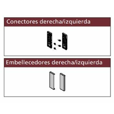 Conector+embellecedor antracita h=170 Fine juego