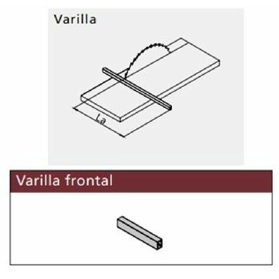 Varilla frontal 1500mm antracita para cajón Fine