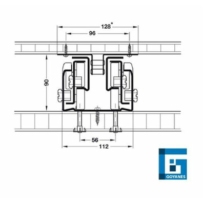 Guía bastidor columna 200kg L=600mm