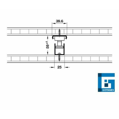 Guía bastidor columna 200kg L=600mm