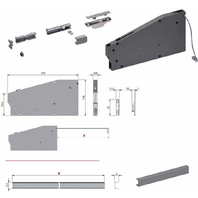 Sistema de apertura para puertas abatibles KIARO titanio