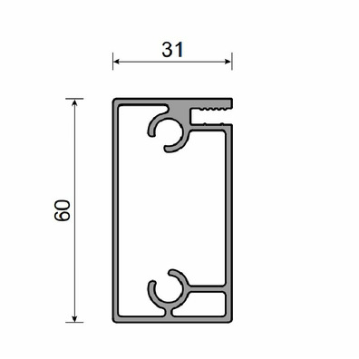 Perfil transversal para mesa 4620mm blanco ml