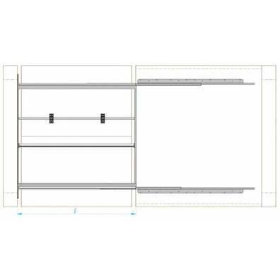 Bastidor mesa 750mm 1cara 1 extensible 700mm 75kg