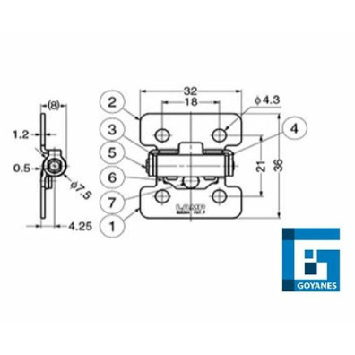 Bisagra friccionada INOX304 3,6kg.cm HG-TS03