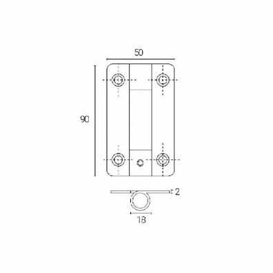 Herraje cabina bisagra inox con muelle