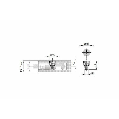 Tornillo herraje unión Target J10 panel 16 mm