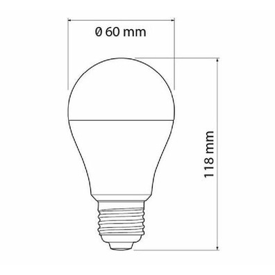 Bombilla LED E27 220V 10W 3000K luz cálida