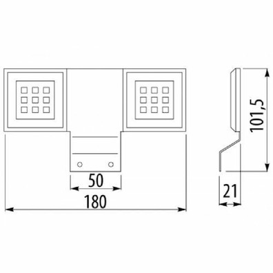 Aplique LED para espejo 12v DOBLE 2x1,6w 18 LED