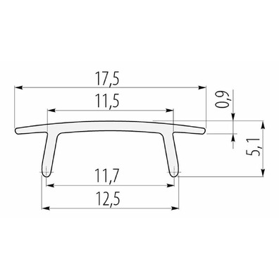 Difusor para perfil LED superficie o embut. 2000mm