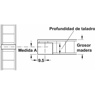 Herraje de unión, Häfele Rafix 20, fundición de zi