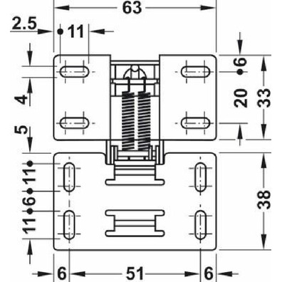 Bisagra para puerta elevable, CH 600, para puertas