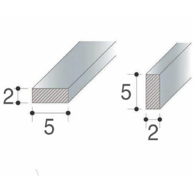 perfil grecas 2.5m cromo brillo 5x2mm