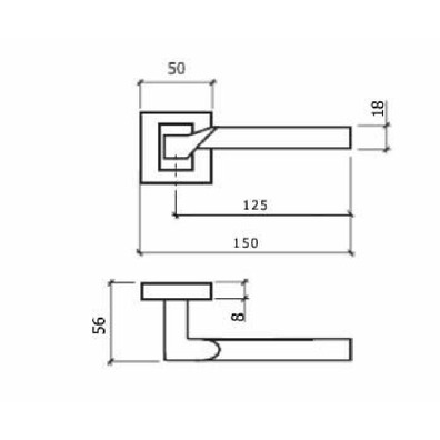 Manilla roseta 8044 brillo-inox + bocallave