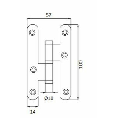 Pernio puerta inox sin remate DERECHO