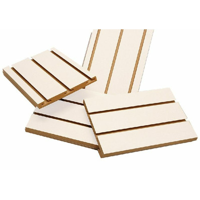 forro MDF hidro. blanco RAL 9003 1H 105mm ranurado