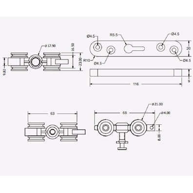 Accesorios puerta corredera 5000 80kg.RETRACTIL