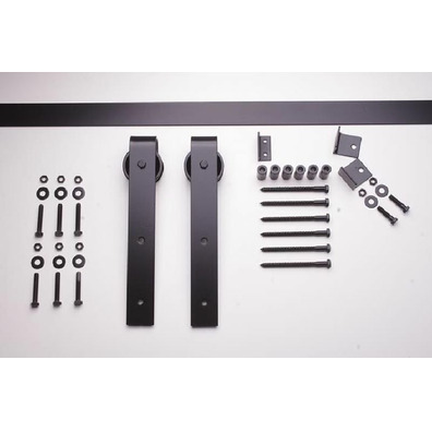 Kit sistema corredera NEGRO rustico 2m granero