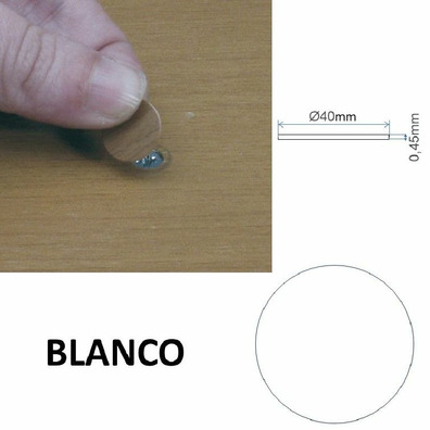 Tapón adhesivo para tornillo ø40mm blanco