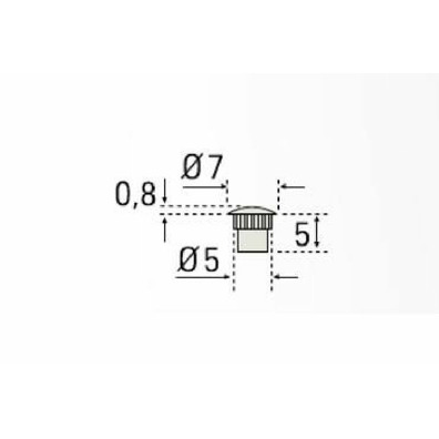 Tapón 5mm estriado blanco para modulo 100und bolsa