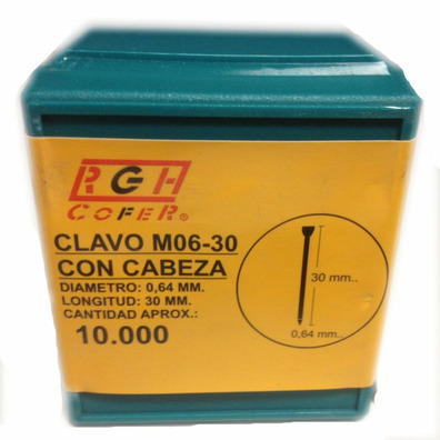 Clavo M0 6-30 / 10.000 unidades con cabeza