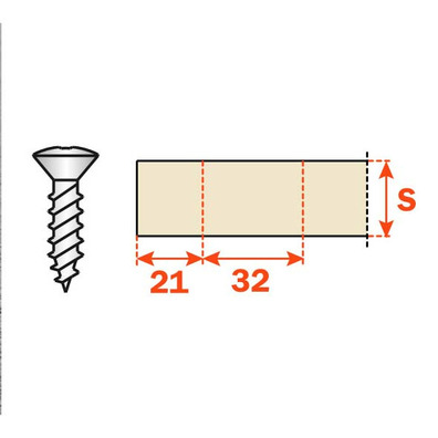 Base Domi longitudinal para bisagra SALICE con tirafondo