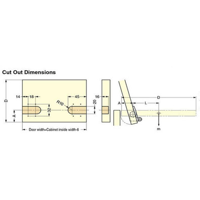 Juego bisagras elevadoras negro con damper + tapas 2-3,4 N