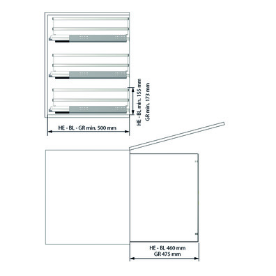 Cesto multiuso FLAT Acero Cromo / Melamina Blanca Blum