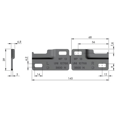 Chapa colgador Libra H11 doble recortable