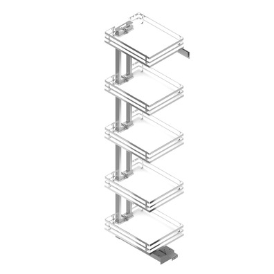 Columna despensero Titán FLAT Acero Cromo / Melamina Blanca