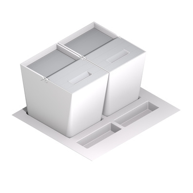 Cubo basura ecológico tapa acero inoxidable Pp Blanco