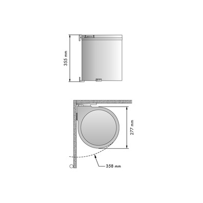 Cubo basura redondo 13 litros blanco